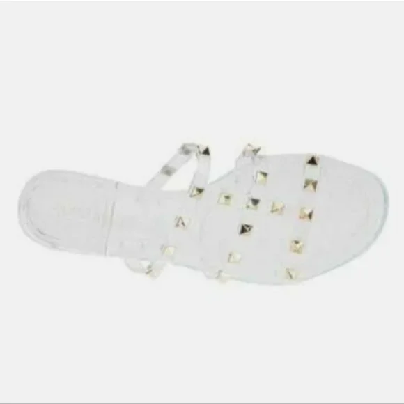 Olivia Miller Milos Island Jelly Slide Sandals Clear -6 - Picture 3 of 7